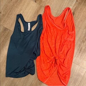 Athleta Orange and Blue Women Tops Set